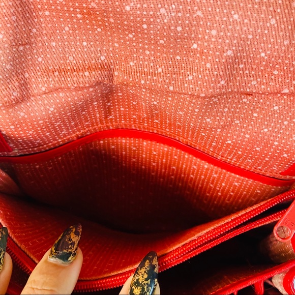 Kenneth Cole Red Genuine Leather Crossbody Saddle Bag - Picture 11 of 16